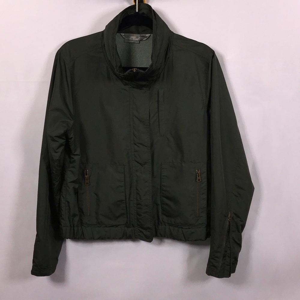 Athleta Military 2 Jacket Jasper Olive Green Stashed Hood Size Medium